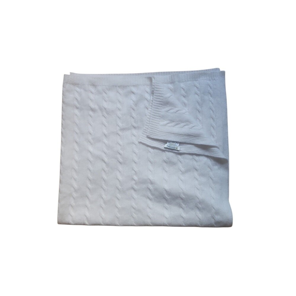 J. Crew Limited Edition Cashmere Cable Knit Baby Blanket Ivory Old Money Cozy